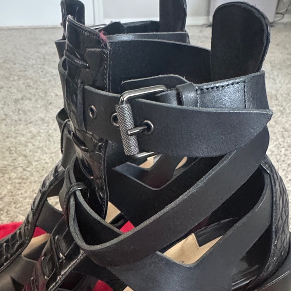 Christian Louboutin Black Multi-Strap Heels 100MM - Picture 8 of 11